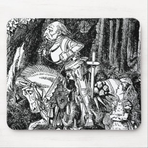 Mousepad Cavaleiro Branco Vintage Alice no País das Maravil