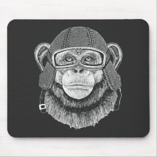 Mousepad Cavaleiro da motocicleta do chimpanzé