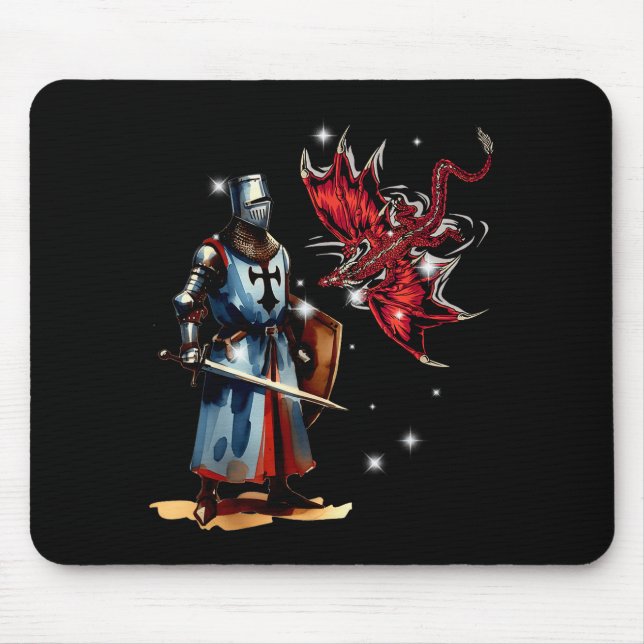 Mousepad Cavaleiro de Conto de Fadas Armadura de Cavaleiro  (Frente)