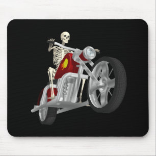Mousepad Cavaleiro de esqueleto do motociclista/bicicleta: