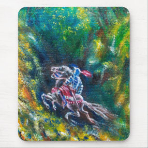MOUSEPAD CAVALEIRO LANCELOT, EQUITAÇÃO NA FLORESTA VERDE