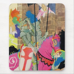 Mousepad cavaleiro medieval em cavalo