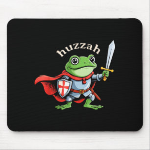Mousepad Cavaleiro Sapo Huzzah Citação Engraçada Espada Mem