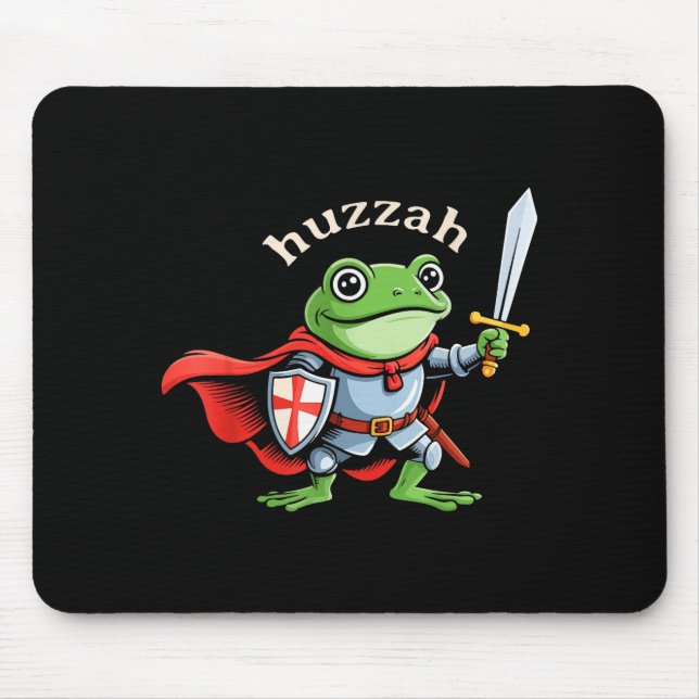 Mousepad Cavaleiro Sapo Huzzah Citação Engraçada Espada Mem (Frente)