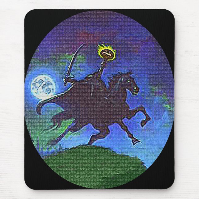 Mousepad Cavaleiro sem cabeça na luz azul (Frente)