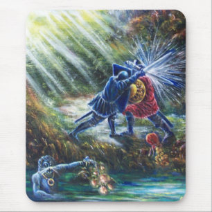 Mousepad Cavaleiros de luta de ROSA, dinheiro e diabo esque