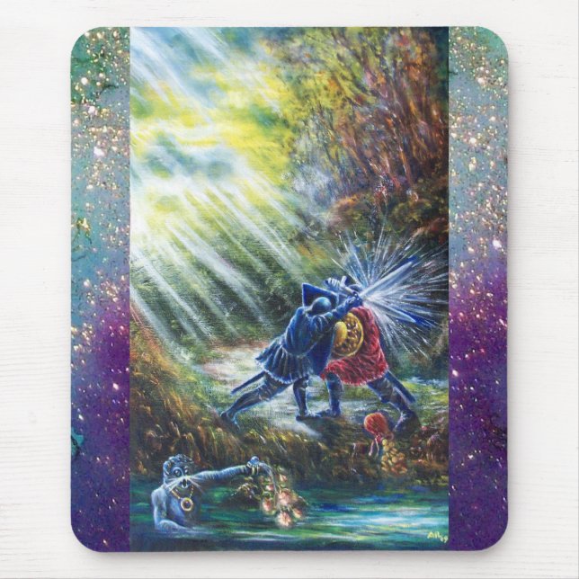 Mousepad Cavaleiros de Luta ROSA, Dinheiro e Diabo ESQUECID (Frente)
