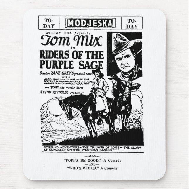 Mousepad Cavaleiros de Tom Mix do anúncio 1925 do sábio (Frente)