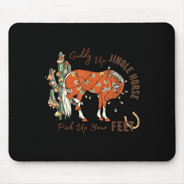 Mousepad Cavalgue Cavalo Tilintante Levante Os Pés Cacto Va (Frente)