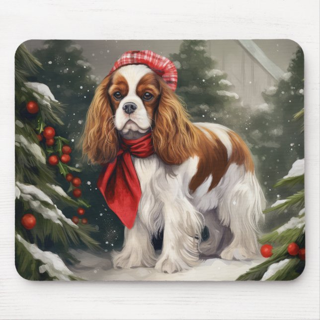 Mousepad Cavalier King Charles Spaniel Cachorro Natal (Frente)