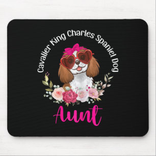 Mousepad Cavalier King Charles Spaniel Cachorro Tia Floral
