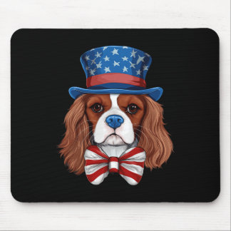 Mousepad Cavalier King Charles Spaniel Com a Bandeira dos E