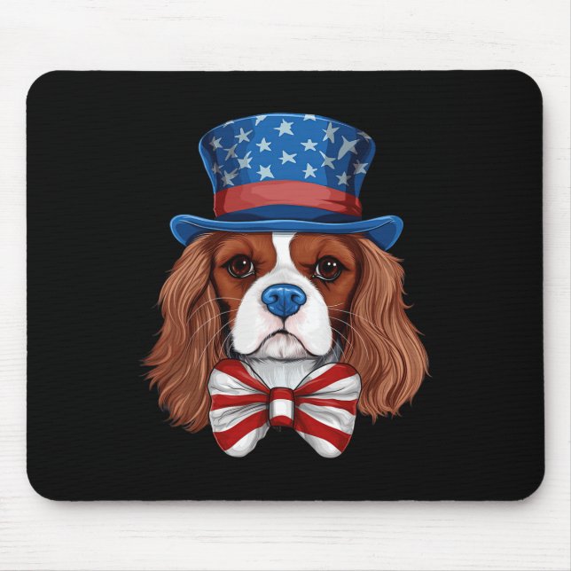 Mousepad Cavalier King Charles Spaniel Com a Bandeira dos E (Frente)