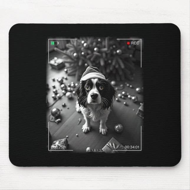 Mousepad Cavalier King Charles Spaniel de Natal Flagrado em (Frente)