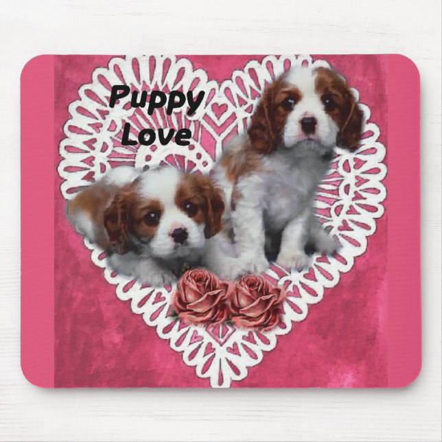 Mousepad Cavalier King Charles Spaniel Puppy Love (Frente)