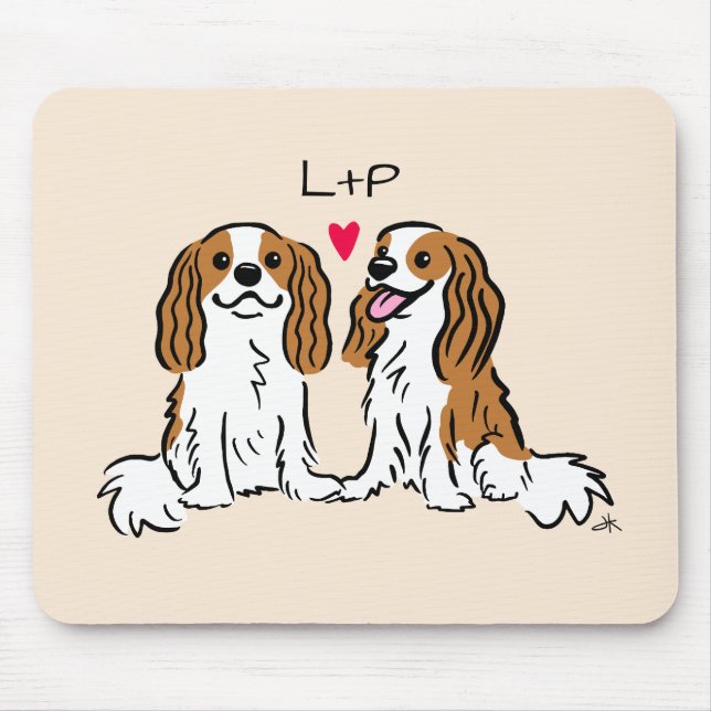 Mousepad Cavalier King Charles Spaniels Canta com Seu Texto (Frente)