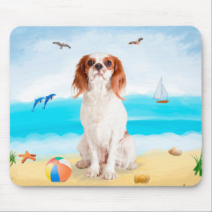 Mousepad Cavalier King Dog em Beach
