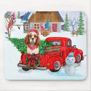 Mousepad Cavalier King Dog Em Neve De Caminhão No Parto De