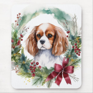 Mousepad Cavalier King Wreath Festivo Pup