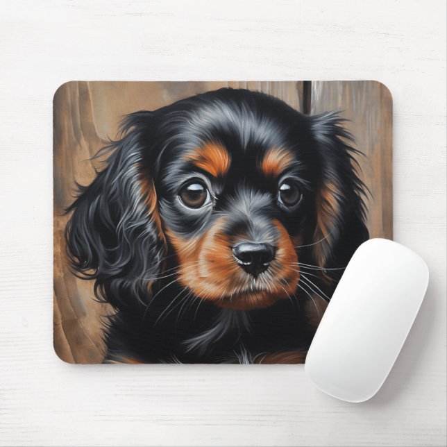 Mousepad Cavalier preto e bronzeado (Com mouse)