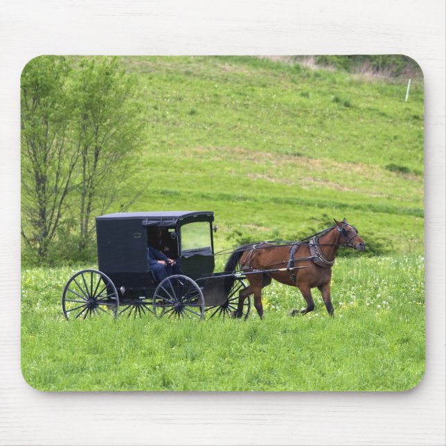 Mousepad Cavalo Amish e charrete perto de Berlim, Ohio. (Frente)