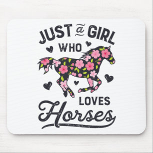 Mousepad Cavalo Apenas Uma Menina Que Ama Fazenda Andando D
