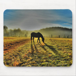 Mousepad Cavalo arrasando ao nascer do sol em Misty Field P