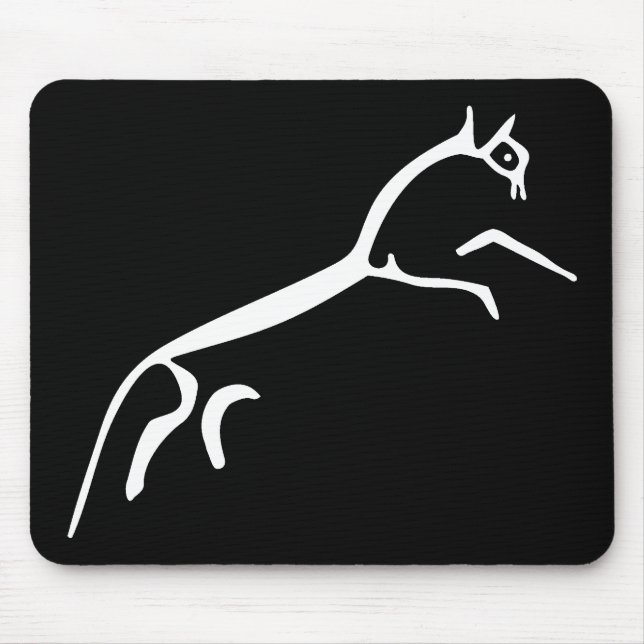Mousepad Cavalo branco (castelo) de Uffington - preto (Frente)