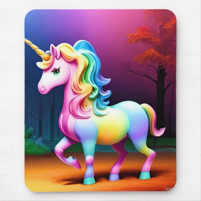 Mousepad Cavalo branco Unicórnio-37474 (Frente)