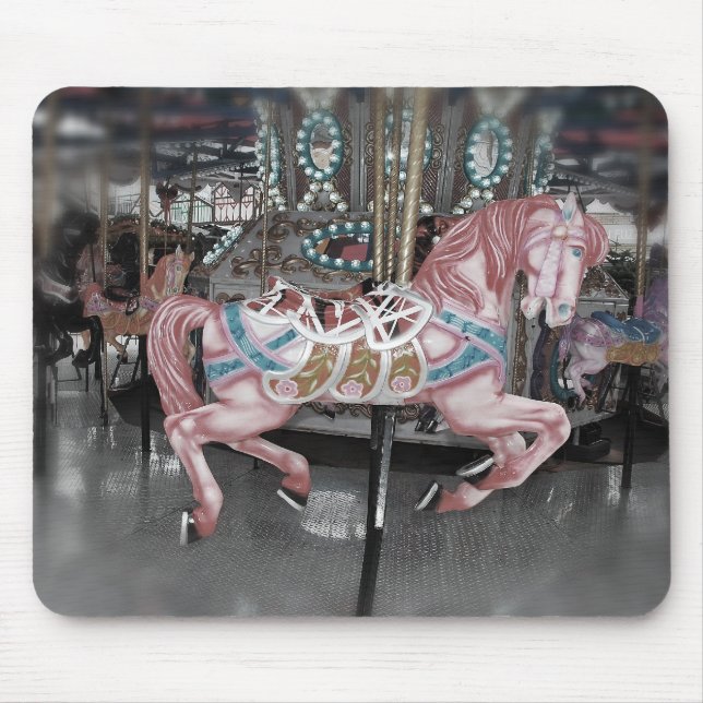 Mousepad Cavalo carrossel rosa (Frente)