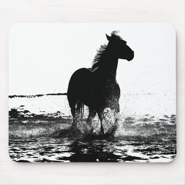 Mousepad Cavalo Corrente Pop de Arte Elegante Moderna (Frente)