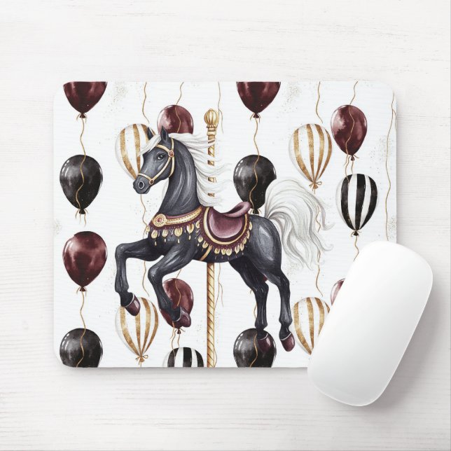 Mousepad Cavalo de Carrossel Balões de Circo (Com mouse)