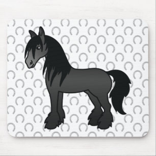 Mousepad Cavalo de Cartoon Negro Vanner Clydesdale Shire