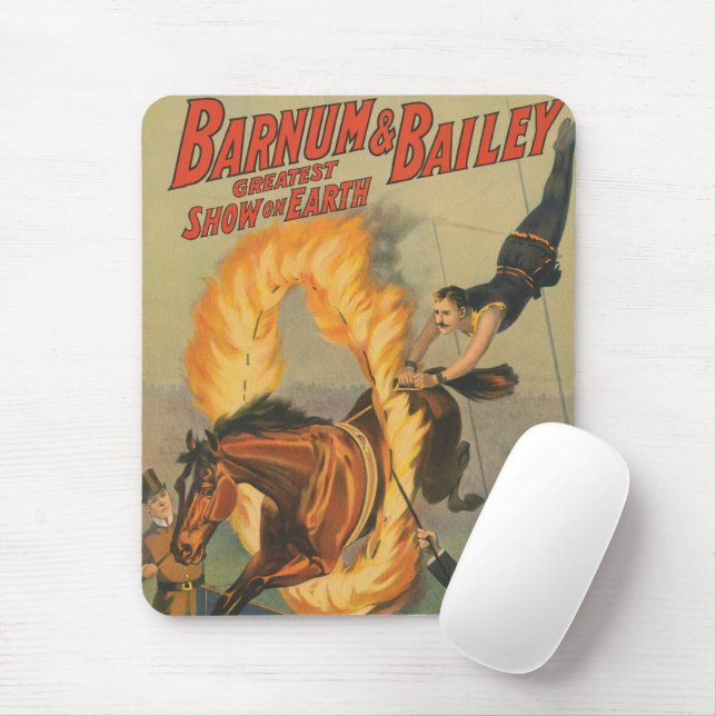 Mousepad Cavalo De Circo Pulando Através De Um Alvo Avoador (Com mouse)