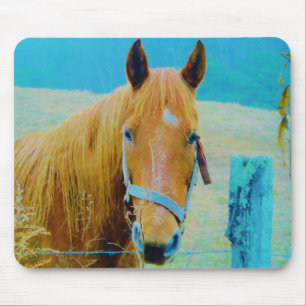Mousepad Cavalo de cor azul Denim