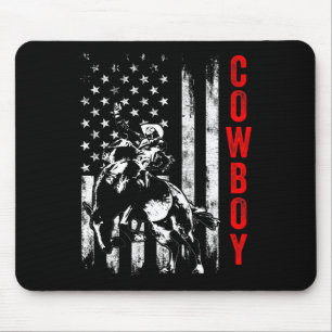 Mousepad Cavalo de Cowboy Mostra Cavalo Cavalo Andando Cava