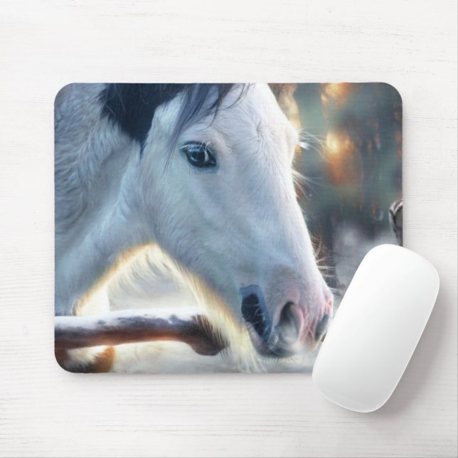 Mousepad Cavalo de Natal e Coruja Bonita (Com mouse)