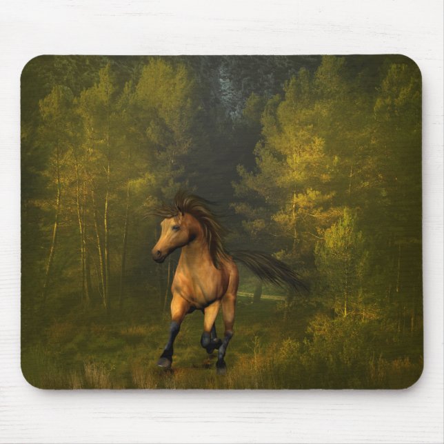 Mousepad Cavalo de Pele-Frio no Bocal Florestal (Frente)