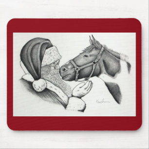 Mousepad Cavalo de Pintura de Natal e Papais noeis