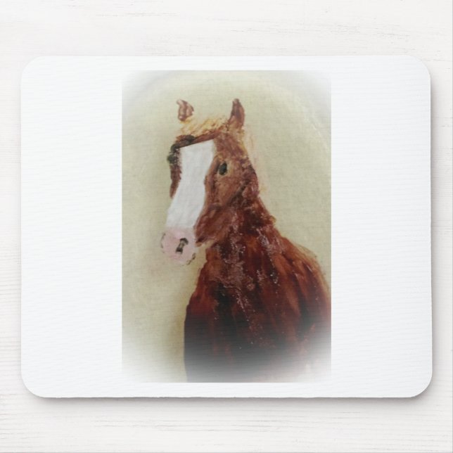 Mousepad Cavalo de pintura eqüino de Brown (Frente)