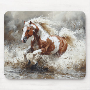 Mousepad Cavalo De Tinta Que Atravessa A Água