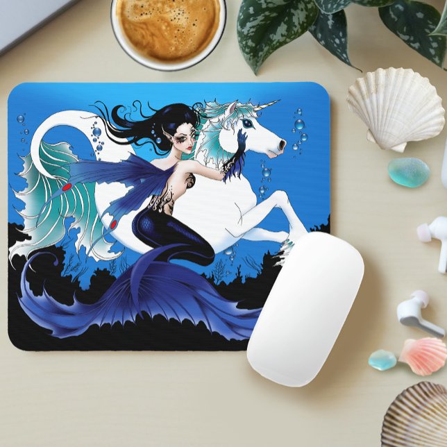Mousepad Cavalo do Mermaid Azul Fada (Criador carregado)