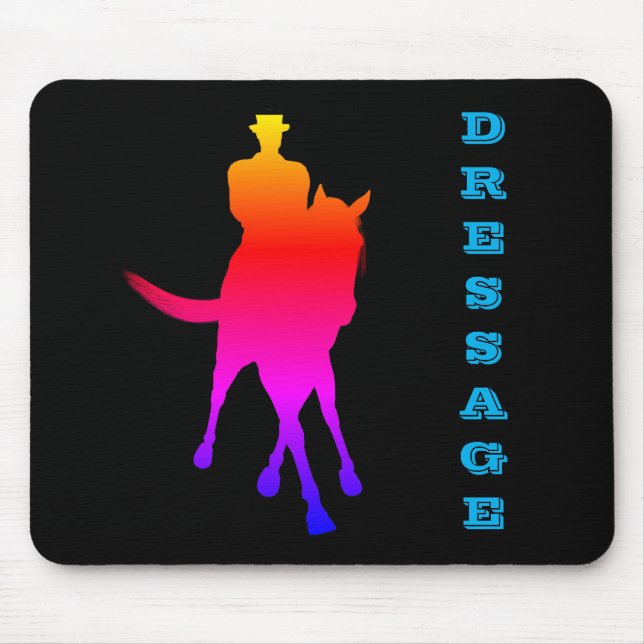 Mousepad Cavalo Dressage E Arco-Íris Rider (Frente)