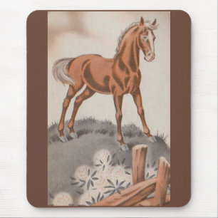 Mousepad cavalo feliz em castanho