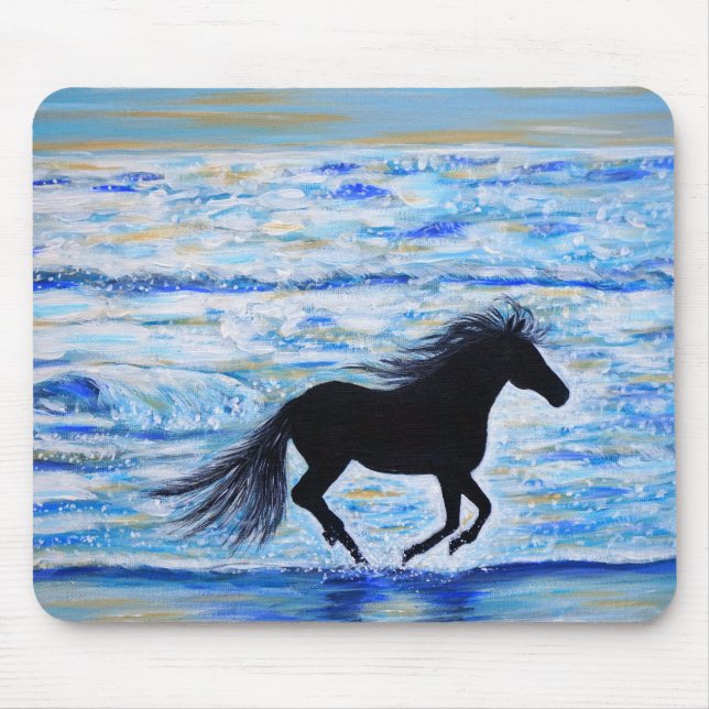 Mousepad Cavalo Livre pela Pintura do Mar (Frente)