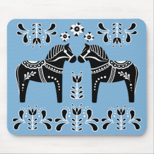Mousepad Cavalo popular preto/branco de Dala/frisão popula