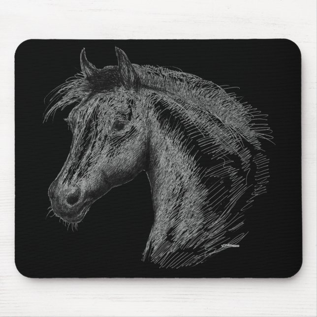Mousepad Cavalo: Preto (Frente)