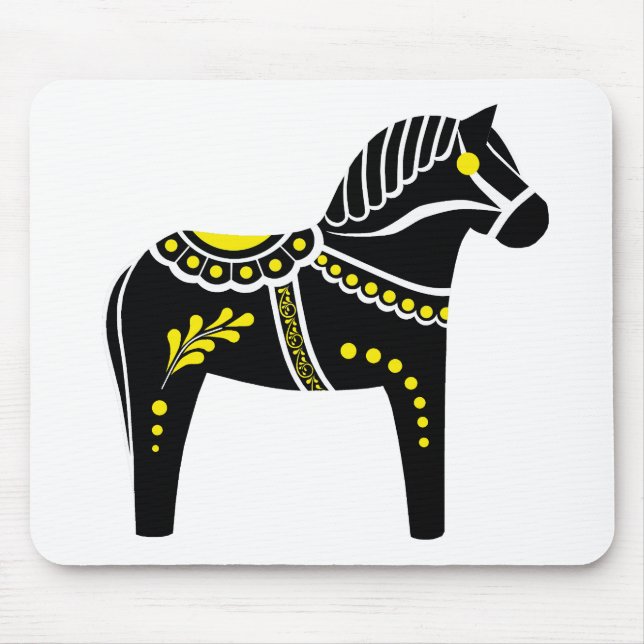 Mousepad Cavalo preto/branco/amarelo popular de Dala, (Frente)