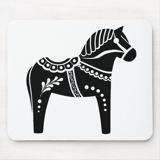 Mousepad Cavalo preto/branco popular de Dala, frisão (Frente)