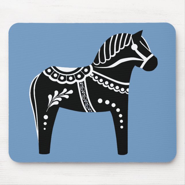 Mousepad Cavalo preto/branco popular de Dala, frisão (Frente)